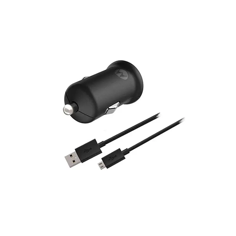 CARGADOR DE CARRO MOTOROLA 18W + CABLE USB A MICRO USB - (cod:20151669)