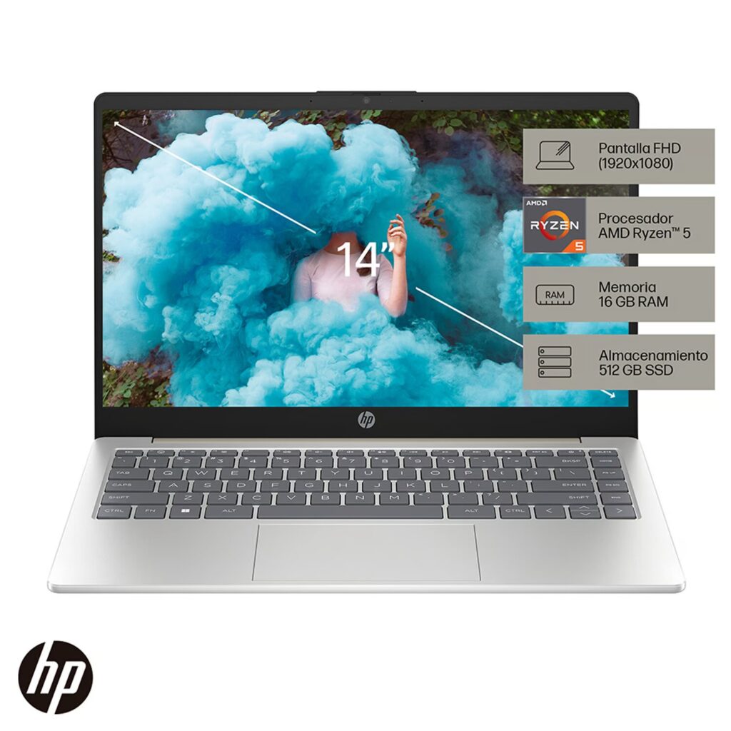 Laptop Hp 14-em0010la, Amd Ryzen 5, 16 Gb, 512 Gb Ssd,fhd 14, Windows 11 Home Single Language