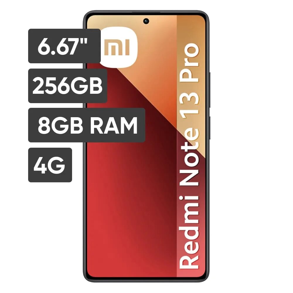Smartphone XIAOMI Redmi Note 13 Pro 6.67 8GB 256GB 200MP + W8 + M2 Negro
